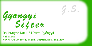 gyongyi sifter business card